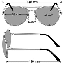Load image into Gallery viewer, Aviator Sunglasses Classic - Non-Polarized - Gold Frame - Blue/Purple Mirror