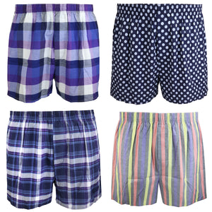 Falari 4-Pack Men's Boxer Underwear 100% Cotton Premium Quality 368-02