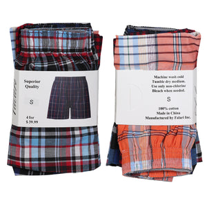Falari 4-Pack Men's Boxer Underwear 100% Cotton Premium Quality 368-09