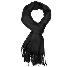 Load image into Gallery viewer, Women&#39;s Soft Solid Color Pashmina Shawl Wrap Scarf - Black