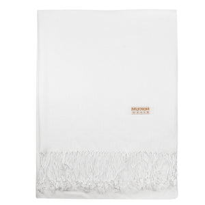 Women's Soft Solid Color Pashmina Shawl Wrap Scarf - White