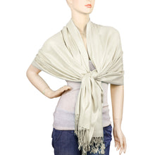 Load image into Gallery viewer, Women&#39;s Soft Solid Color Pashmina Shawl Wrap Scarf - Off White