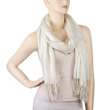 Load image into Gallery viewer, Women&#39;s Soft Solid Color Pashmina Shawl Wrap Scarf - Off White