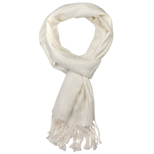 Women's Soft Solid Color Pashmina Shawl Wrap Scarf - Off White