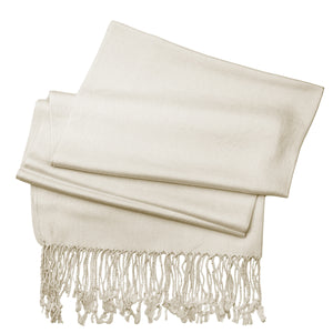 Women's Soft Solid Color Pashmina Shawl Wrap Scarf - Off White