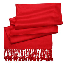 Load image into Gallery viewer, Women&#39;s Soft Solid Color Pashmina Shawl Wrap Scarf - Red