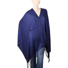 Load image into Gallery viewer, Women&#39;s Soft Solid Color Pashmina Shawl Wrap Scarf - Navy
