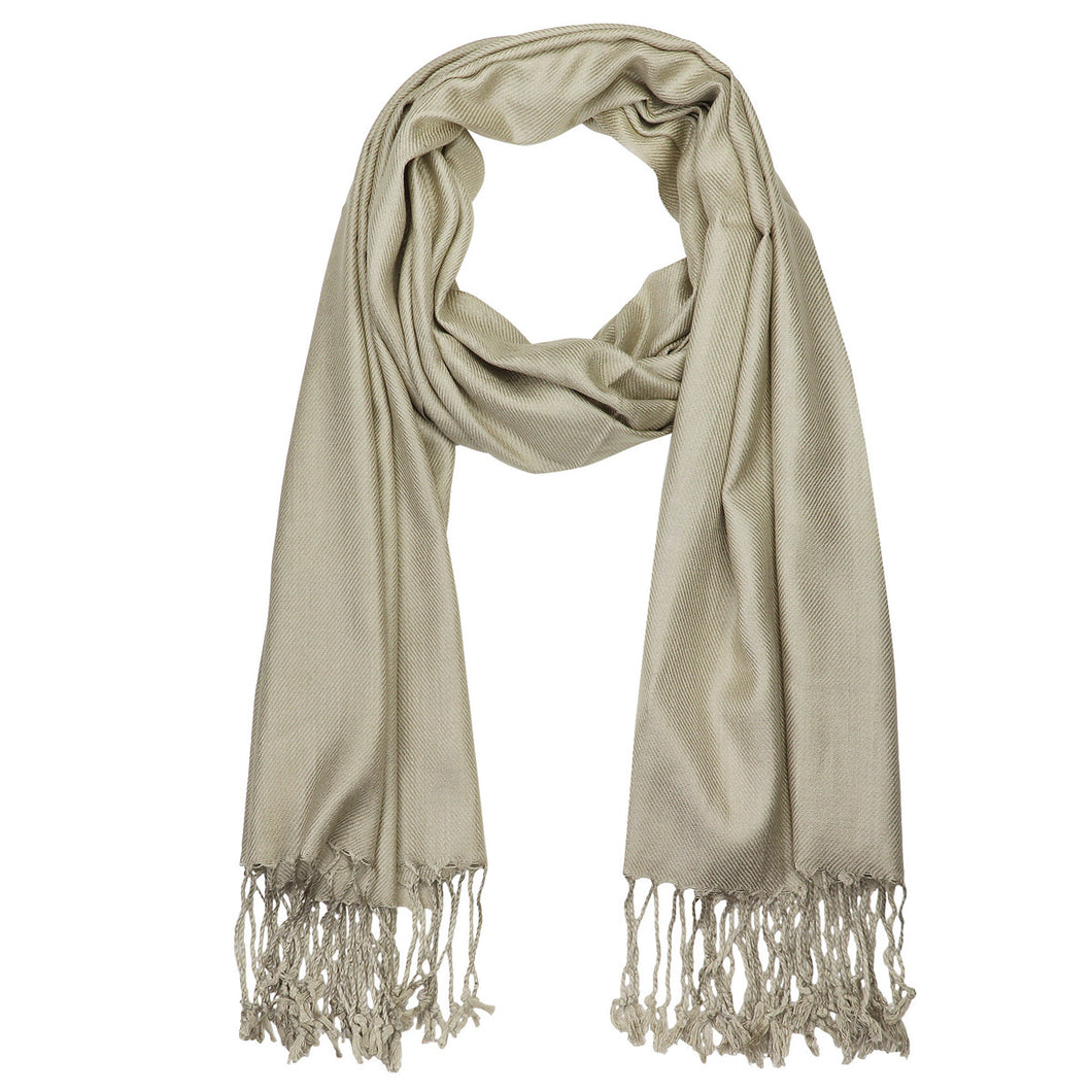 Women's Soft Solid Color Pashmina Shawl Wrap Scarf - Khaki
