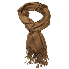 Load image into Gallery viewer, Women&#39;s Soft Solid Color Pashmina Shawl Wrap Scarf - Light Brown