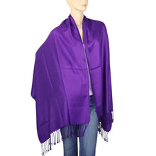 Load image into Gallery viewer, Women&#39;s Soft Solid Color Pashmina Shawl Wrap Scarf - Violet Purple