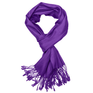 Women's Soft Solid Color Pashmina Shawl Wrap Scarf - Violet Purple