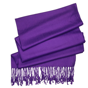Women's Soft Solid Color Pashmina Shawl Wrap Scarf - Violet Purple