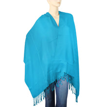 Load image into Gallery viewer, Women&#39;s Soft Solid Color Pashmina Shawl Wrap Scarf - Turquoise