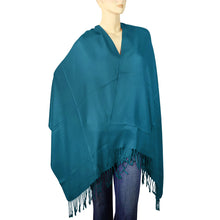 Load image into Gallery viewer, Women&#39;s Soft Solid Color Pashmina Shawl Wrap Scarf - Teal Blue