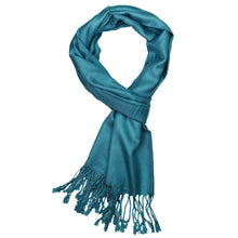Load image into Gallery viewer, Women&#39;s Soft Solid Color Pashmina Shawl Wrap Scarf - Teal Blue