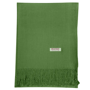 Women's Soft Solid Color Pashmina Shawl Wrap Scarf - Olive