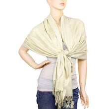 Load image into Gallery viewer, Women&#39;s Soft Solid Color Pashmina Shawl Wrap Scarf - Ivory