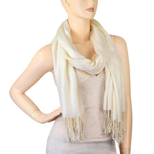 Load image into Gallery viewer, Women&#39;s Soft Solid Color Pashmina Shawl Wrap Scarf - Ivory