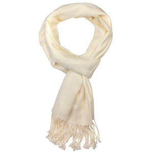 Women's Soft Solid Color Pashmina Shawl Wrap Scarf - Ivory