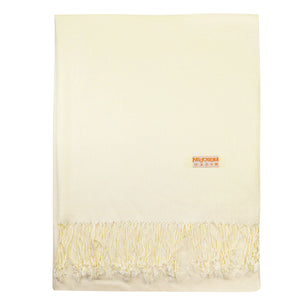 Women's Soft Solid Color Pashmina Shawl Wrap Scarf - Ivory