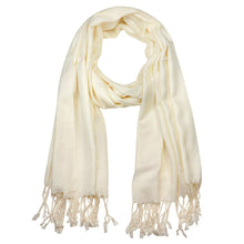 Load image into Gallery viewer, Women&#39;s Soft Solid Color Pashmina Shawl Wrap Scarf - Ivory
