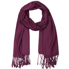 Load image into Gallery viewer, Women&#39;s Soft Solid Color Pashmina Shawl Wrap Scarf - Wine