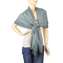 Load image into Gallery viewer, Women&#39;s Soft Solid Color Pashmina Shawl Wrap Scarf - Grey