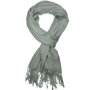 Women's Soft Solid Color Pashmina Shawl Wrap Scarf - Grey