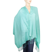 Load image into Gallery viewer, Women&#39;s Soft Solid Color Pashmina Shawl Wrap Scarf - Aqua Blue