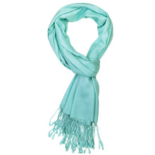 Load image into Gallery viewer, Women&#39;s Soft Solid Color Pashmina Shawl Wrap Scarf - Aqua Blue