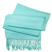 Load image into Gallery viewer, Women&#39;s Soft Solid Color Pashmina Shawl Wrap Scarf - Aqua Blue