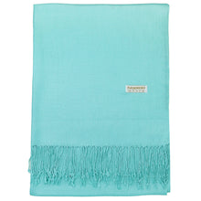 Load image into Gallery viewer, Women&#39;s Soft Solid Color Pashmina Shawl Wrap Scarf - Aqua Blue