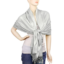 Load image into Gallery viewer, Women&#39;s Soft Solid Color Pashmina Shawl Wrap Scarf - Silver Grey