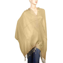 Load image into Gallery viewer, Women&#39;s Soft Solid Color Pashmina Shawl Wrap Scarf - Champagne