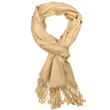 Load image into Gallery viewer, Women&#39;s Soft Solid Color Pashmina Shawl Wrap Scarf - Champagne