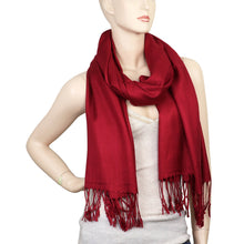 Load image into Gallery viewer, Women&#39;s Soft Solid Color Pashmina Shawl Wrap Scarf - Burgundy