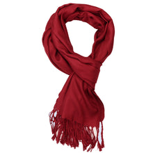 Load image into Gallery viewer, Women&#39;s Soft Solid Color Pashmina Shawl Wrap Scarf - Burgundy
