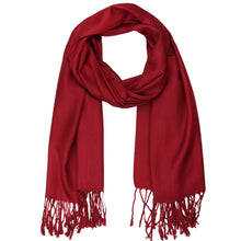 Load image into Gallery viewer, Women&#39;s Soft Solid Color Pashmina Shawl Wrap Scarf - Burgundy