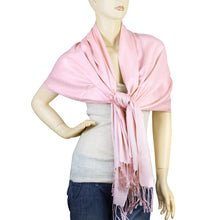 Load image into Gallery viewer, Women&#39;s Soft Solid Color Pashmina Shawl Wrap Scarf - Pink
