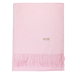 Women's Soft Solid Color Pashmina Shawl Wrap Scarf - Pink