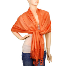Load image into Gallery viewer, Women&#39;s Soft Solid Color Pashmina Shawl Wrap Scarf - Orange