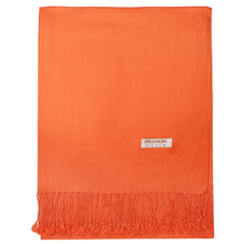 Load image into Gallery viewer, Women&#39;s Soft Solid Color Pashmina Shawl Wrap Scarf - Orange