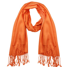 Load image into Gallery viewer, Women&#39;s Soft Solid Color Pashmina Shawl Wrap Scarf - Orange