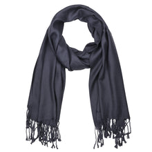 Load image into Gallery viewer, Women&#39;s Soft Solid Color Pashmina Shawl Wrap Scarf - Charcoal Grey