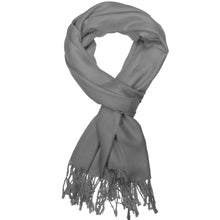 Load image into Gallery viewer, Women&#39;s Soft Solid Color Pashmina Shawl Wrap Scarf - Dark Grey