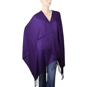Women's Soft Solid Color Pashmina Shawl Wrap Scarf - Dark Purple