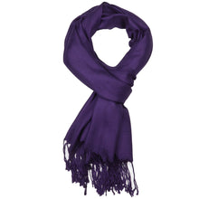 Load image into Gallery viewer, Women&#39;s Soft Solid Color Pashmina Shawl Wrap Scarf - Dark Purple