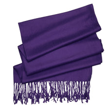 Load image into Gallery viewer, Women&#39;s Soft Solid Color Pashmina Shawl Wrap Scarf - Dark Purple