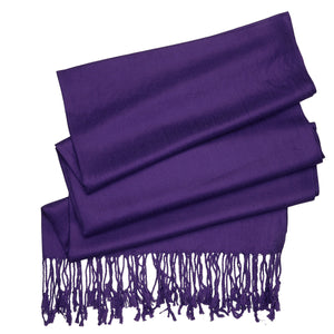 Women's Soft Solid Color Pashmina Shawl Wrap Scarf - Dark Purple