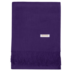 Women's Soft Solid Color Pashmina Shawl Wrap Scarf - Dark Purple